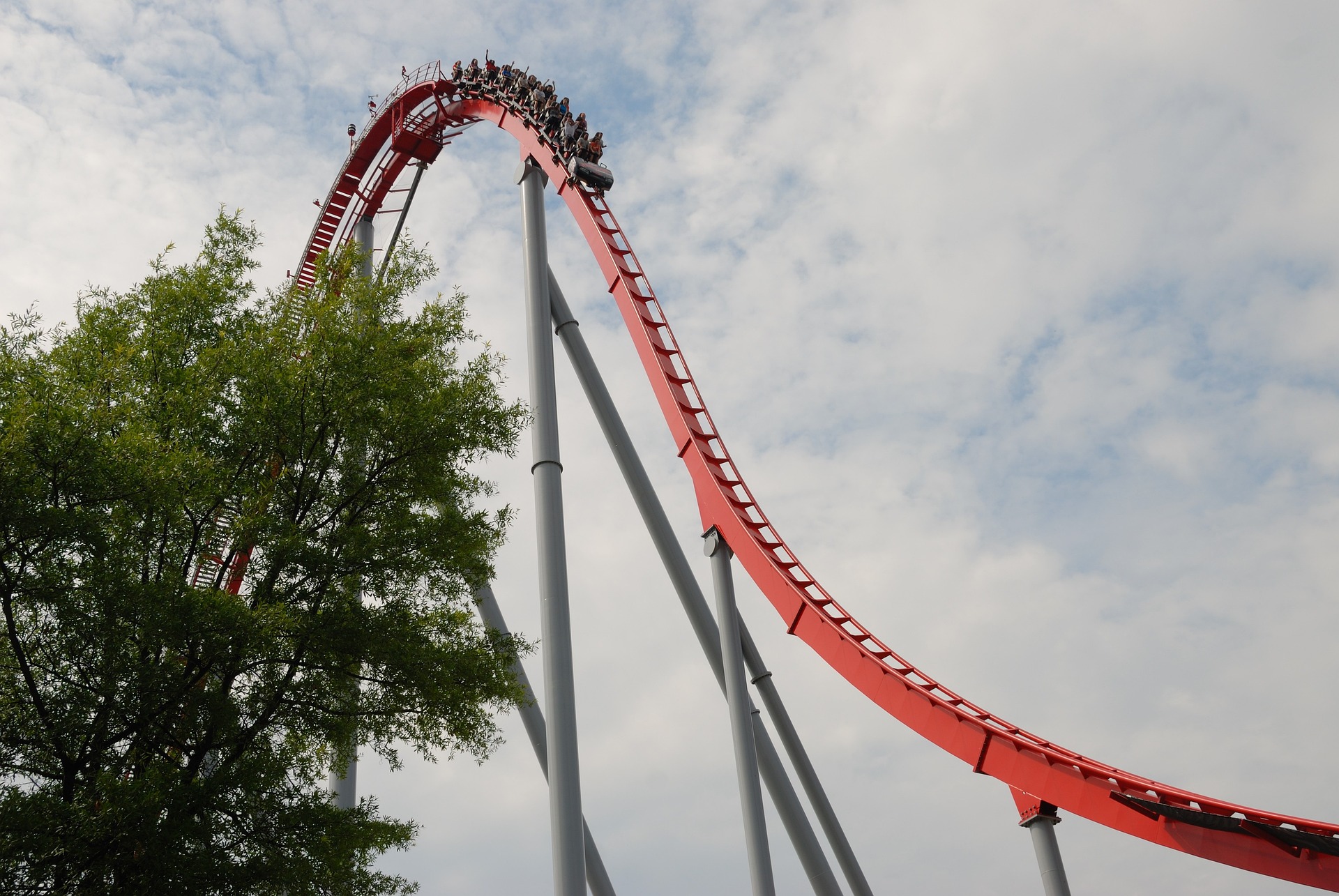 A roller coaster similar to those at Branson amusement parks.