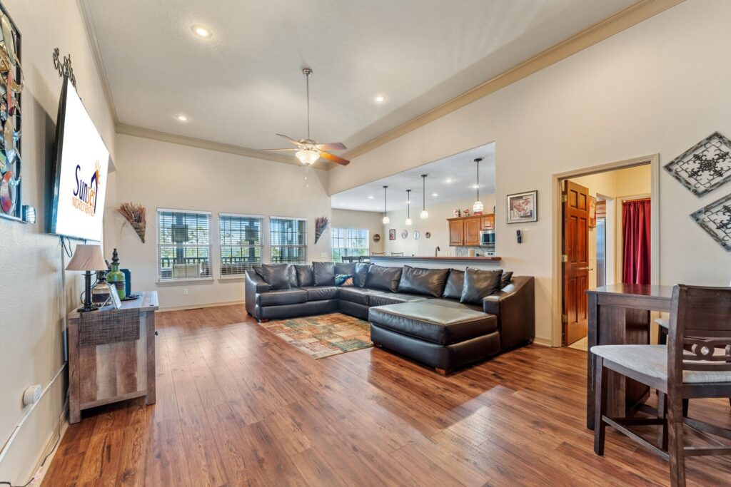 Living area inside one of our Branson vacation villas