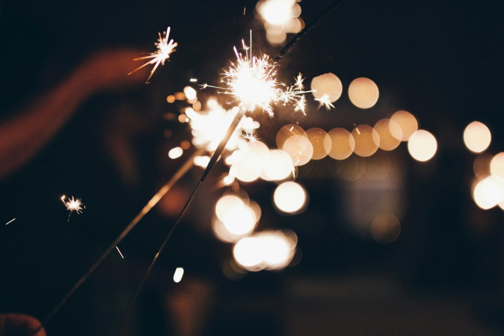 Sparklers on July 4th