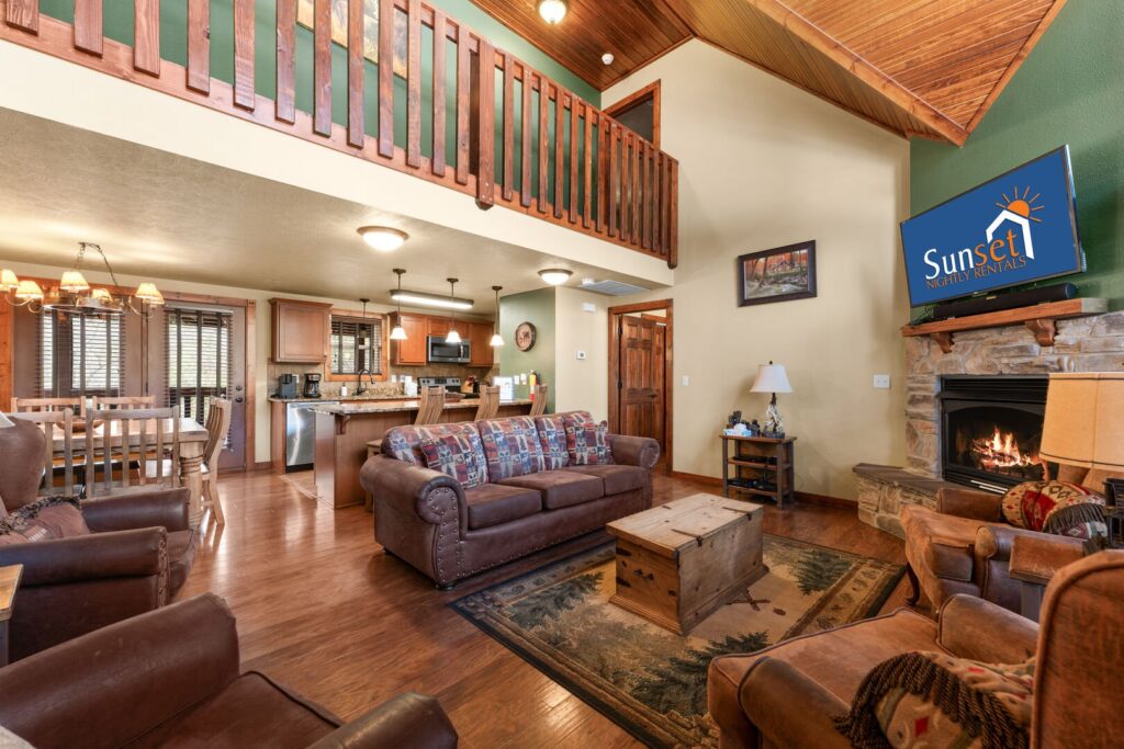 Living space in one of our Branson vacation cabins